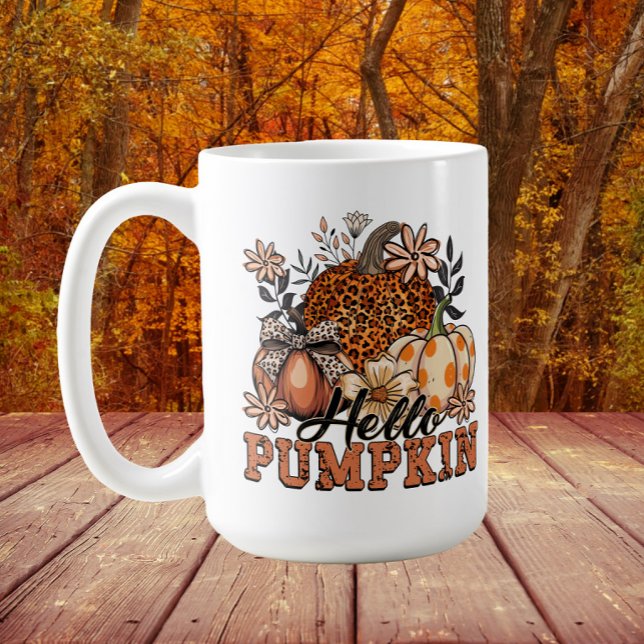 Schickes Hallo Kürbis Herbst  Kaffeetasse ("Hello Pumpkin" Fall/Autumn/Thanksgiving mug)