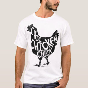 Schickes Huhn Henne Vintage-Muster-Design T-Shirt