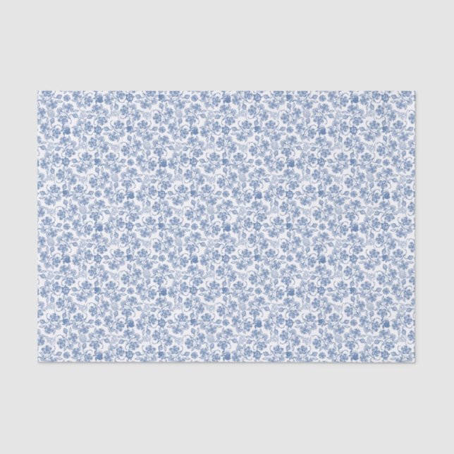 Schickes Indigo-Blau-ethnisches Seidenpapier (Vorderseite)