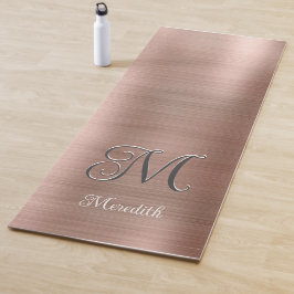 Schickes individuelles Monogramm Rosa gebürstet me Yogamatte