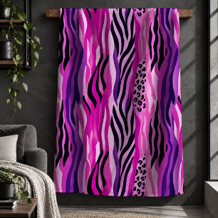 Schickes Leopard-Hot-Pink-Purple-Decken-Design Sherpadecke