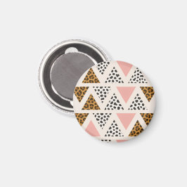Schickes Leopard- und rosa Dreieck-Muster Magnet