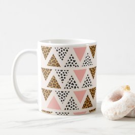 Schickes Leopard- und rosafarbenes Dreieckmuster Kaffeetasse