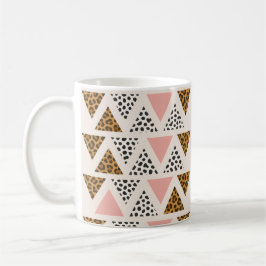 Schickes Leopard- und rosafarbenes Dreieckmuster Kaffeetasse