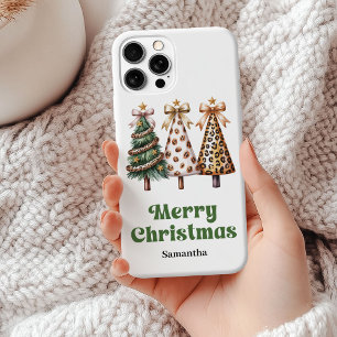 Schickes Leopardenmuster-Weihnachtsbäume mit indiv Case-Mate iPhone Hülle