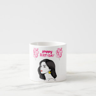 Schickes Mädchen Alles Gute zum Geburtstag Rosa Ba Espressotasse