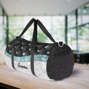 Schickes, Mädchenhaftes, falsches Silber Glitter S Duffle Bag