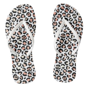 Schickes, Mädchenhaftes Rose Gold Leopardendruck D Flip Flops