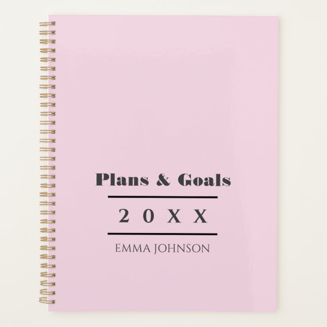 Schickes Mädchenhaftes Verstaubtes Rosa Personalis Planer (Vorderseite)