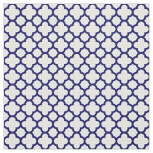 Schickes Marine-Blau weißes klassisches Quatrefoi Stoff
