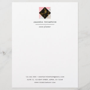 Schickes Marmor- und Folien-Geometrikdesign Briefbogen
