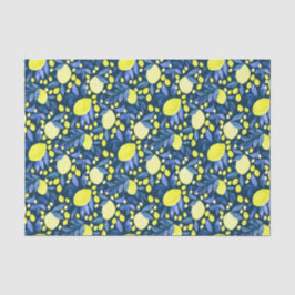 Schickes mediterranes rustikales Zitronenblau Blat Seidenpapier