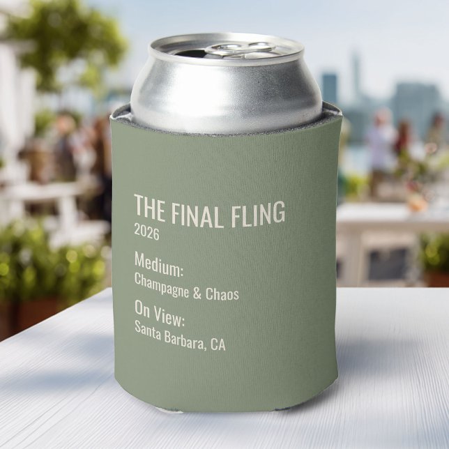 Schickes minimales Museumlabel Abschiedsparty-Gesc Dosenkühler (Von Creator hochgeladen)
