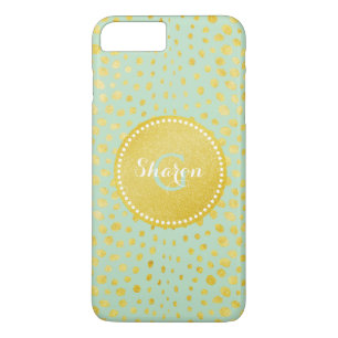 Schickes Mint-Faux-Gold-Glitter-Cheetah-Print-Mono Case-Mate iPhone Hülle