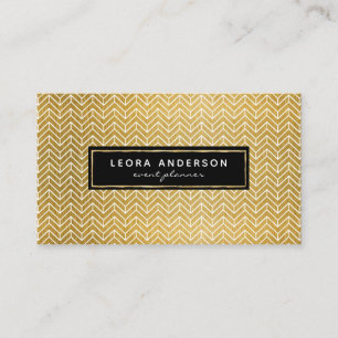 Schickes modernes Goldfischgrätenmuster-Muster Visitenkarte
