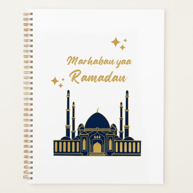 Schickes modernes minimalistisches Ramadan-Grußwor Planer (Vorderseite)