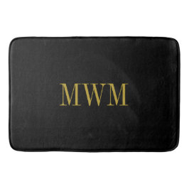 SCHICKES MONOGRAMM DES BAD-MAT_BLACK SOLID/GOLD BADEMATTE