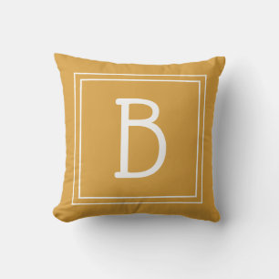 Schickes Monogramm Initial Modern Stilvoll Gelb We Kissen