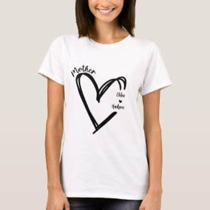 Schickes Muttertagsherz mit 2 Kindernamen T-Shirt