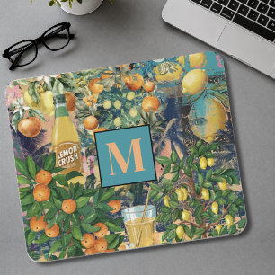 Schickes orange-blaues türkisfarbenes sizilianisch mousepad
