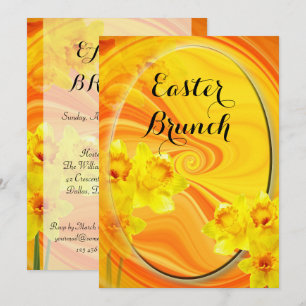 Schickes oval Narcissus Abstract Ostern Brunch Einladung