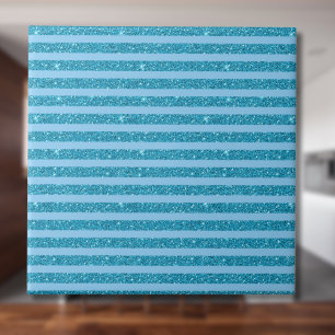 Schickes Ozeanblau Glitter Style horizontale Strei Fliese