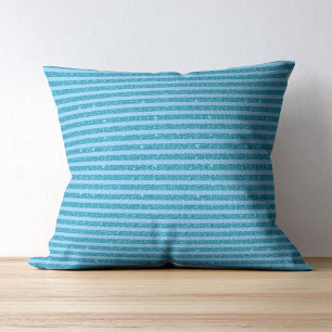 Schickes Ozeanblau Glitter Style horizontale Strei Kissen