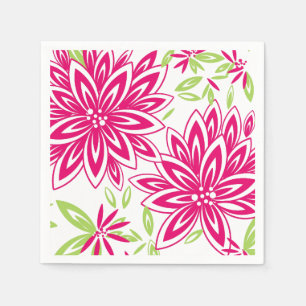 SCHICKES PAPIER NAPKIN_LOVELY HEISSES PINK/GREEN SERVIETTE