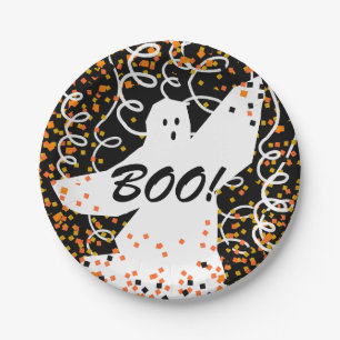 SCHICKES PAPIER PLATE_BOO! _FUN HALLOWEEN-GEIST PAPPTELLER