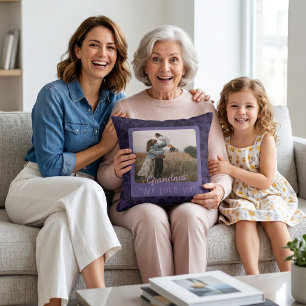 Schickes personalisiertes Foto-Text-Geschenk für G Kissen