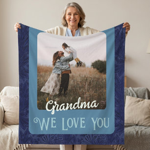 Schickes personalisiertes Foto-Text-Oma-Geschenk B Fleecedecke