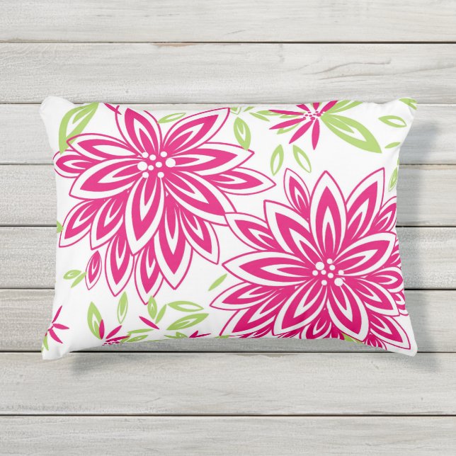 SCHICKES PILLOW_PRETTY PINK IM FREIENmit blumen Kissen Für Draußen (Vorderseite)
