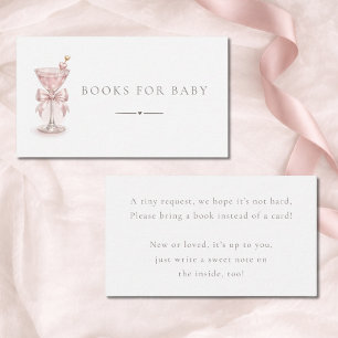 Schickes Pink Martini Mädchen Baby Shower Bücher F Begleitkarte