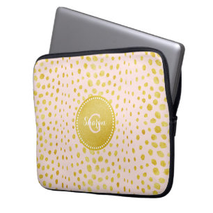 Schickes rosa falsches Gold Glitter Gepard Druck M Laptopschutzhülle