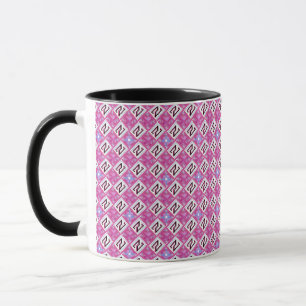 Schickes rosa geometrisches Alphabet N Initiale Tasse