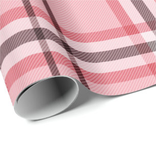 Schickes Rosa & Graues Karo Mode Muster Party Geschenkpapier