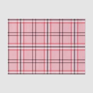 Schickes Rosa- und Grau-Karo-Modepattern-Party Seidenpapier