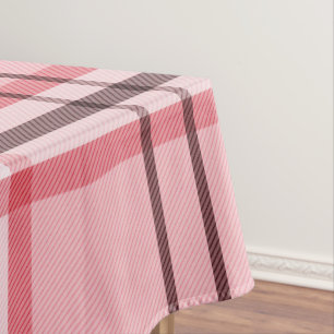 Schickes Rosa- und Grau-Karomuster Modeparty Tischdecke
