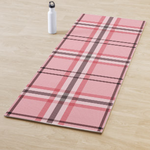Schickes rosa und graues Karo Mode Muster Yogamatte