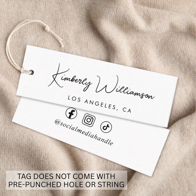 Schickes Schriftzug-Schildchen zum Personalisieren Mini Visitenkarte (Empower your name in our signature script as your logo and brand identity)