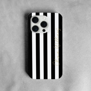 Schickes Schwarz-Weiß-Streifenmuster Einfaches mod Case-Mate iPhone Hülle