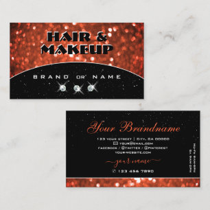 Schickes schwarzes schimmerndes Lachsorange Glitte Visitenkarte
