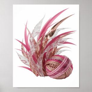 Schickes Silber FANCY PINK UND GOLD CORDS Kühnes D Poster