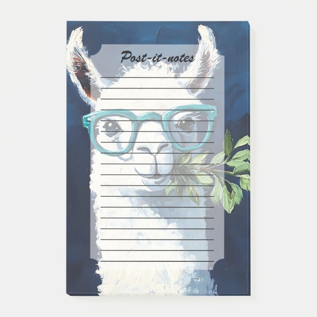 Schickes Smarty Llama Post-it Klebezettel (Vorderseite)