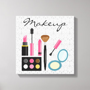 Schickes süßes Make-up-Set Leinwanddruck