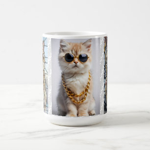 Schickes Tier Kitty mit Sonnenbrille - Personali Kaffeetasse
