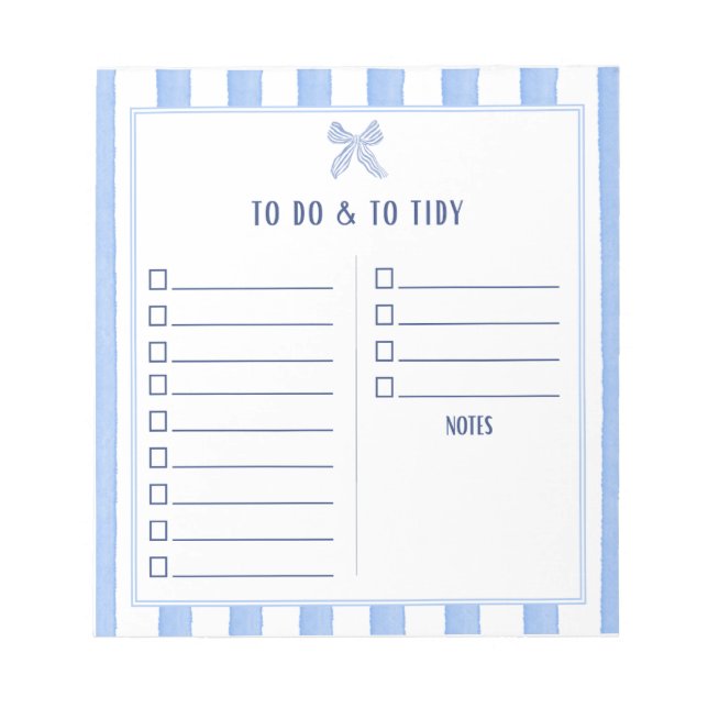 Schickes To Do & Aufräumen Notizblock (Vorderseite)