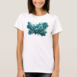 Schickes Türkis ABSTRAKTE KUNST Künstlerisches Mot T-Shirt