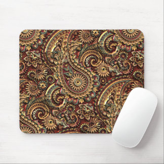 Schickes Vintage-Faux-Gold-Paisley-Blumenmuster Mousepad