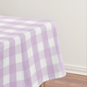 Schickes Vintage Pastell-Lila Gingham-Muster Frühl Tischdecke
